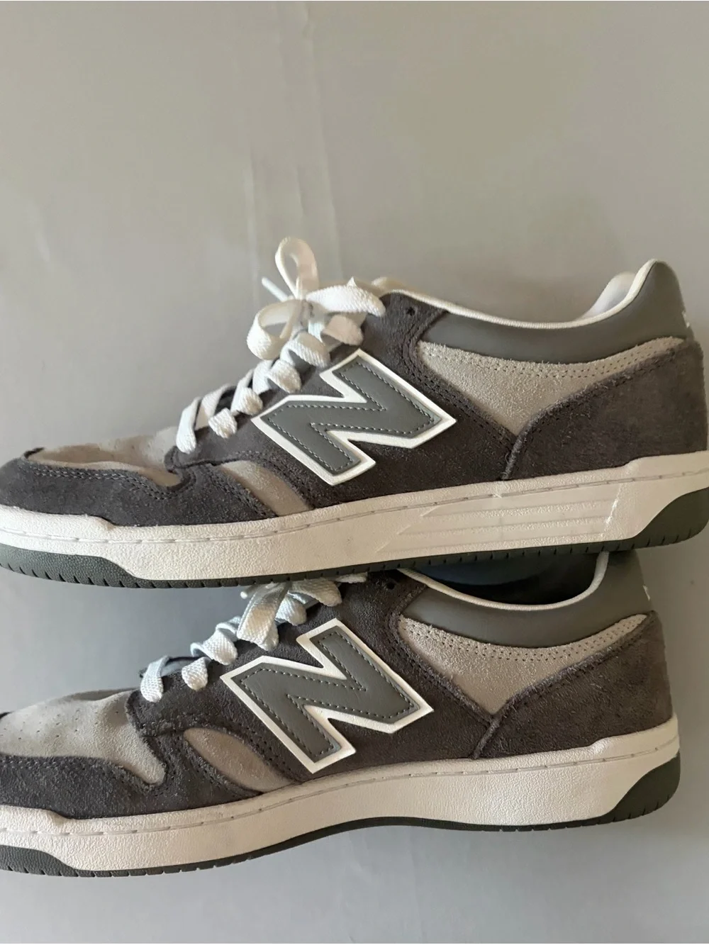 New Balance Men's Grey Suede Low-Top Sneakers